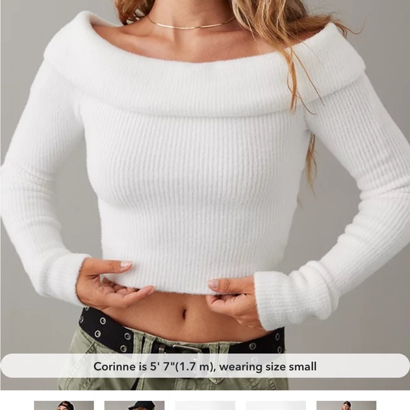 Woman’s American Eagle off the shoulder wool sweater new with tag - Picture 3 of 5